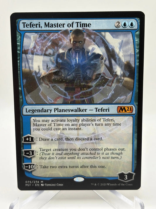 Magic The Gathering - Teferi, Master of Time Mythic 075/274 M21 LP FRENLY BRICKS - Open 7 Days