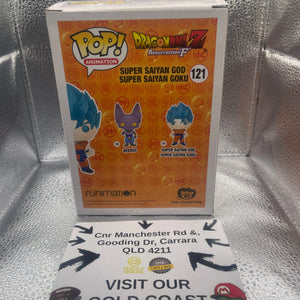 Funko Pop! Dragon Ball Z Super Saiyan God Super Saiyan Goku #121 FRENLY BRICKS - Open 7 Days