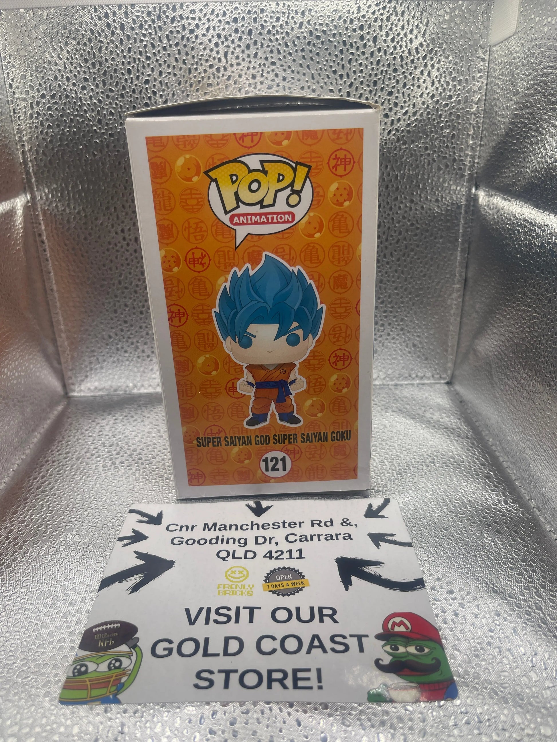 Funko Pop! Dragon Ball Z Super Saiyan God Super Saiyan Goku #121 FRENLY BRICKS - Open 7 Days