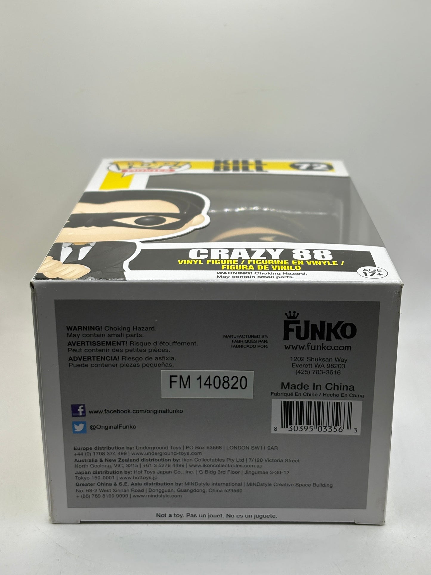Funko POP! Movies Kill Bill #72 Crazy 88 Vinyl Figure 2014 FRENLY BRICKS - Open 7 Days