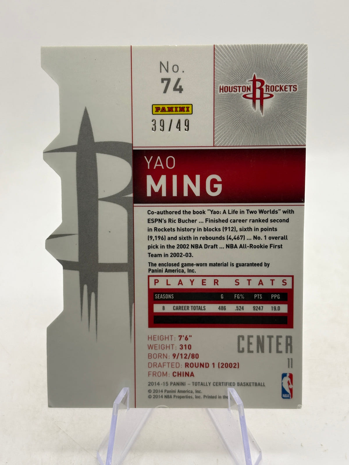 2014-15 Panini Totally Certified Basketball #74 Yao Ming /49 image 2