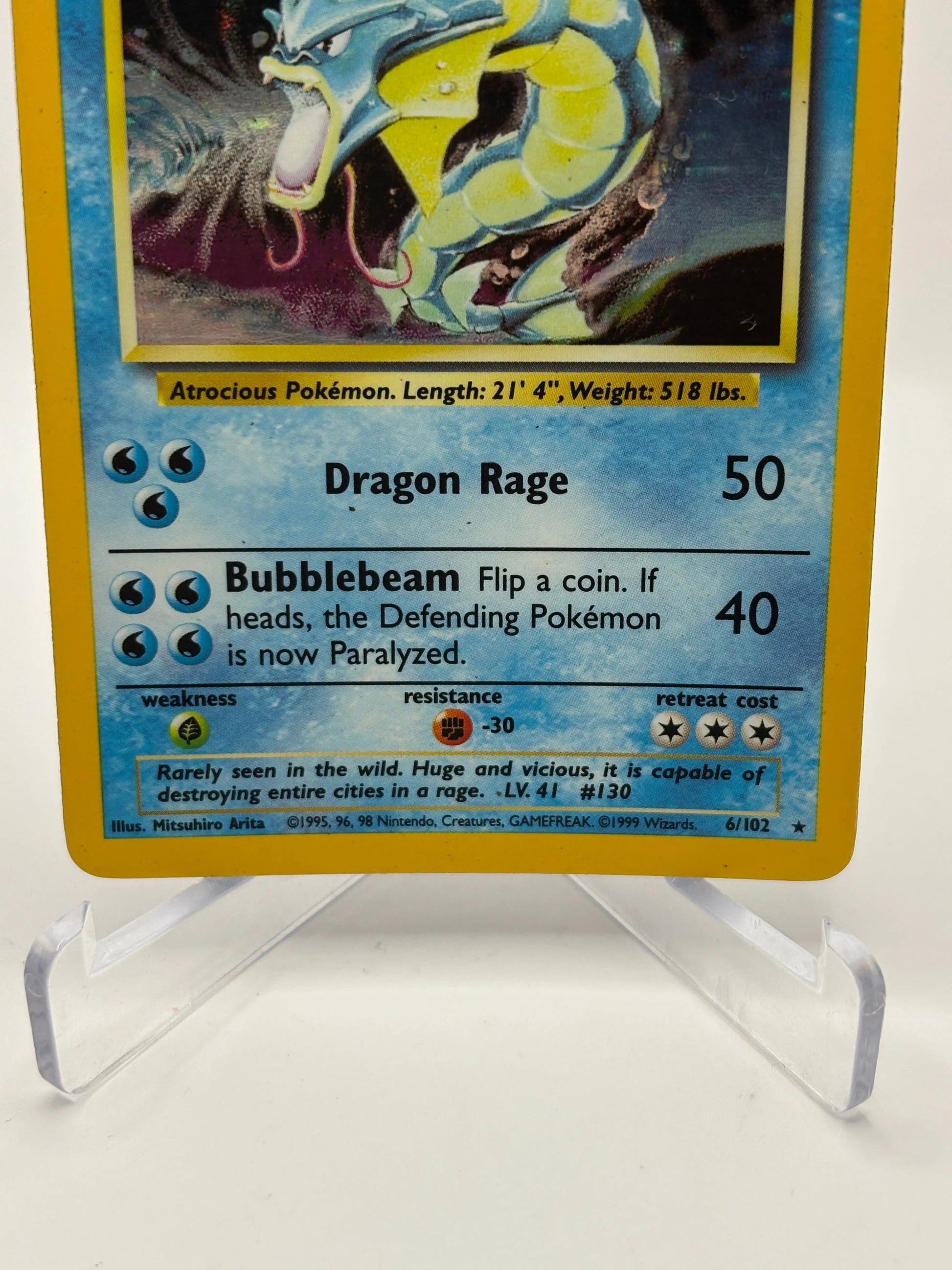 Pokemon Base Set 1999 - Gyarados 6/102 Holo MP FRENLY BRICKS - Open 7 Days