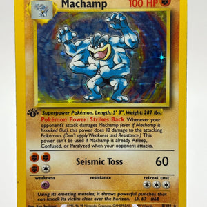 Pokemon TCG Base Set 1st Edition - Machamp 8/102 Rare Holo Heavily Played FRENLY BRICKS - Open 7 Days