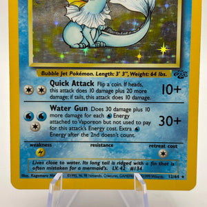 Pokemon TCG Jungle Unlimited - Vaporeon 12/64 Rare Holo Moderately Played FRENLY BRICKS - Open 7 Days