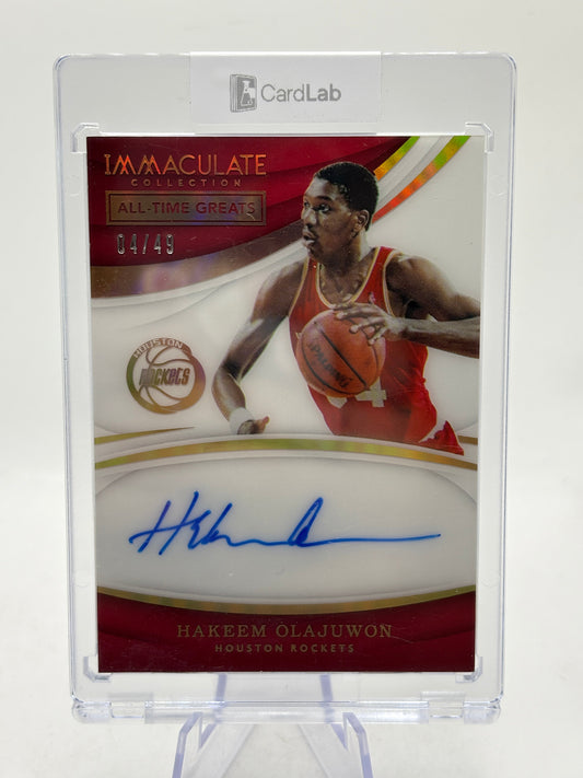 2017-18 Panini Immaculate Collection Hakeem Olajuwon All-Time Greats Auto /49 FRENLY BRICKS - Open 7 Days