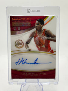 2017-18 Panini Immaculate Collection Hakeem Olajuwon All-Time Greats Auto /49