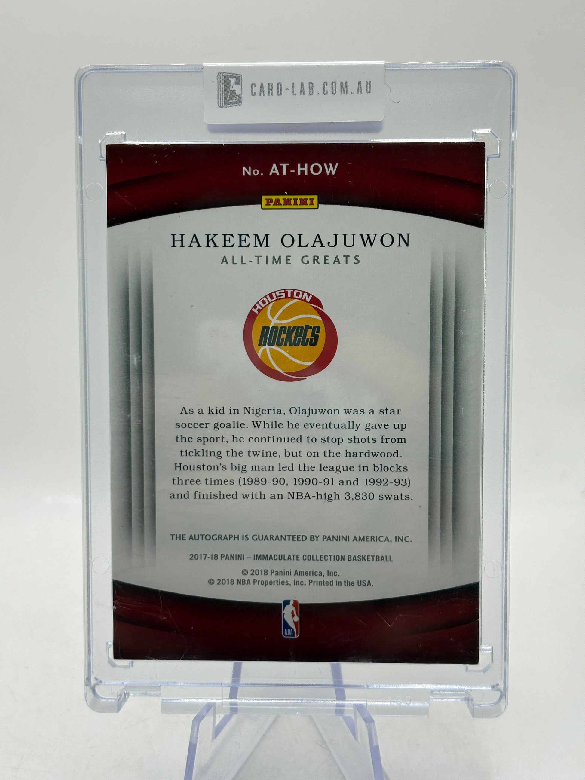 2017-18 Panini Immaculate Collection Hakeem Olajuwon All-Time Greats Auto /49 FRENLY BRICKS - Open 7 Days