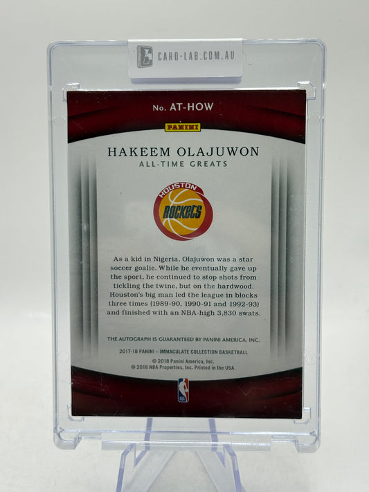 2017-18 Panini Immaculate Collection Hakeem Olajuwon All-Time Greats Auto /49 FRENLY BRICKS - Open 7 Days