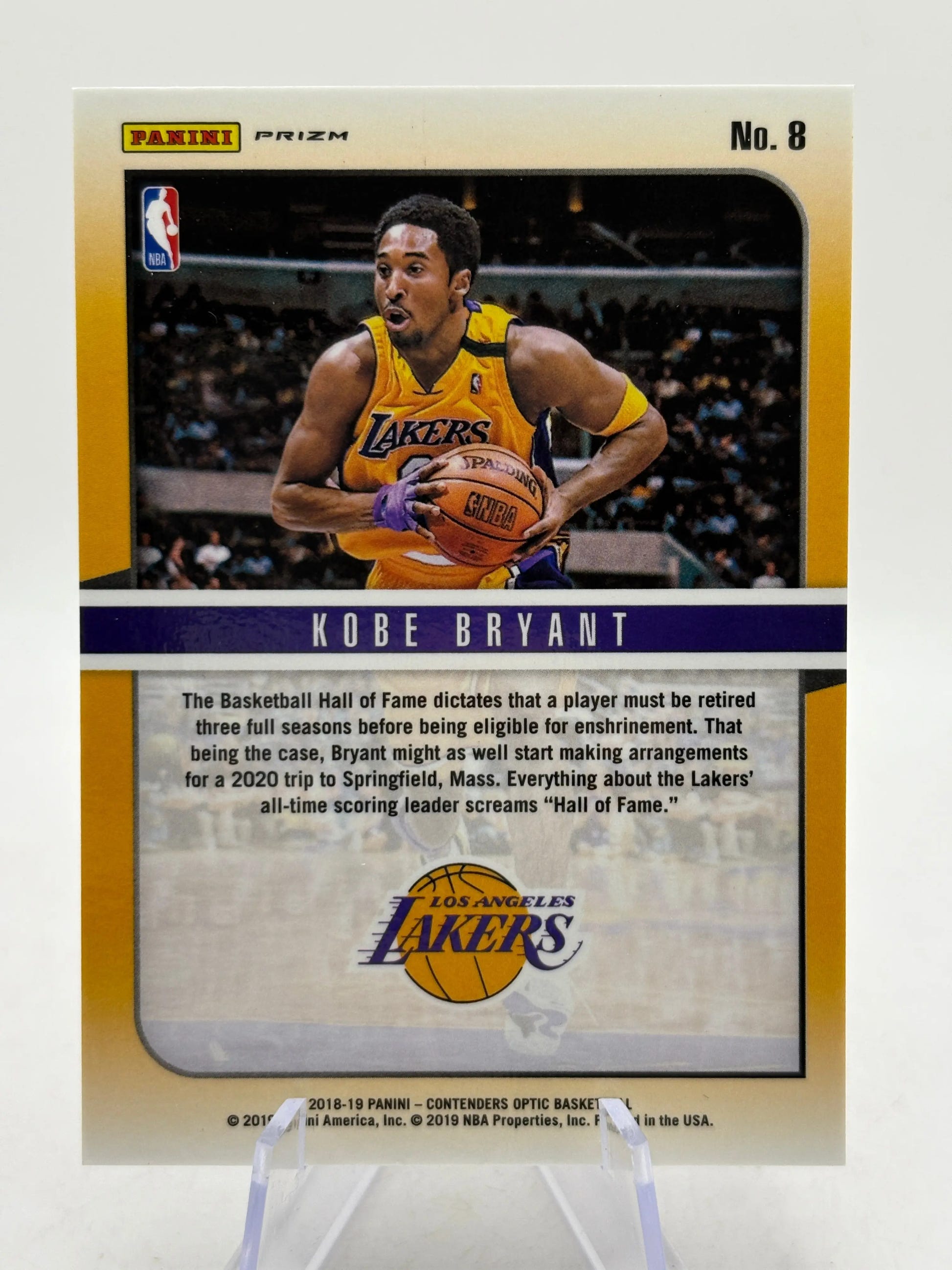 2018-19 Panini Contenders Optic Hall of Fame Silver Prizm Kobe Bryant FRENLY BRICKS - Open 7 Days image 2