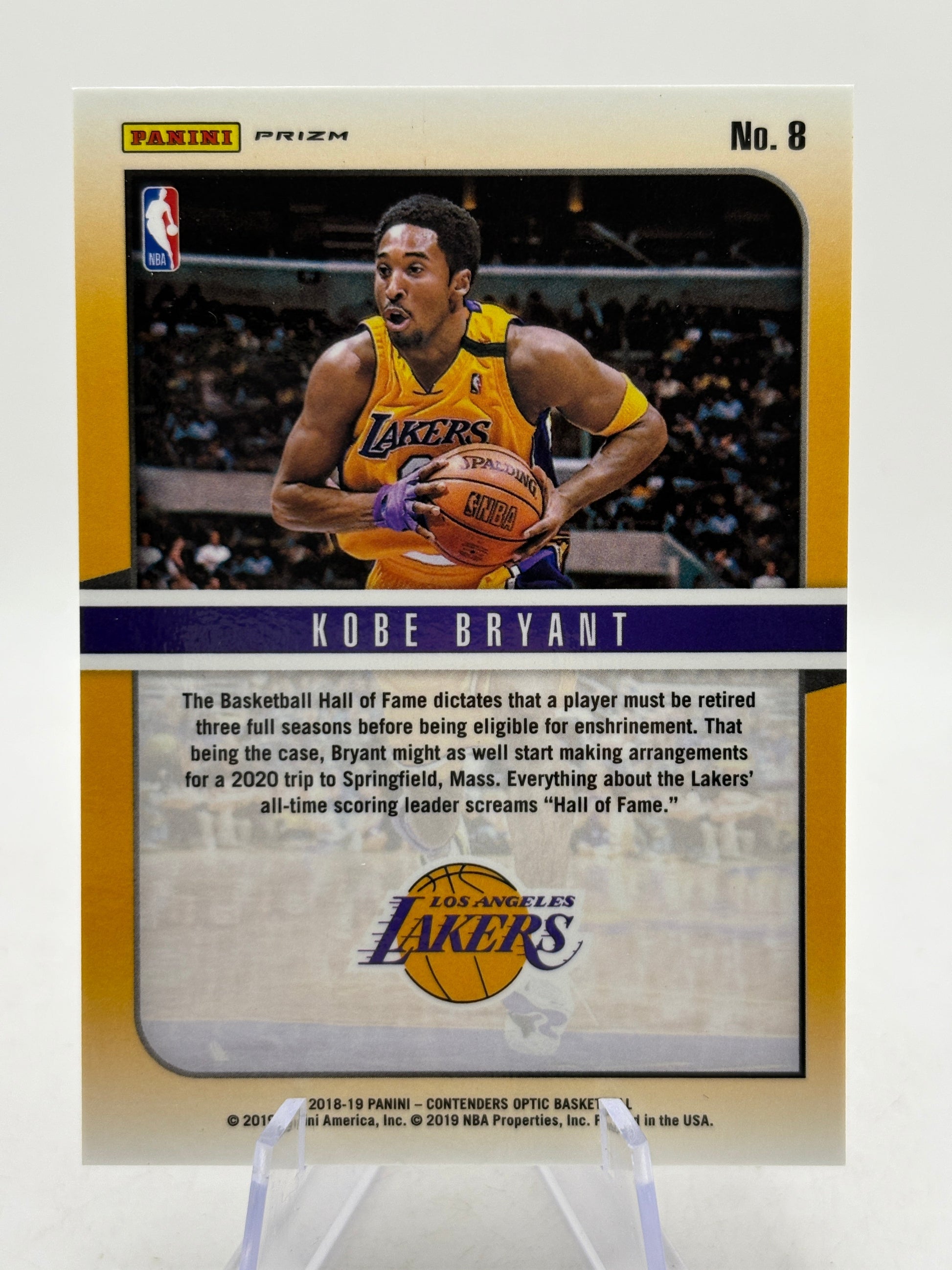 2018-19 Panini Contenders Optic Hall of Fame Silver Prizm Kobe Bryant FRENLY BRICKS - Open 7 Days