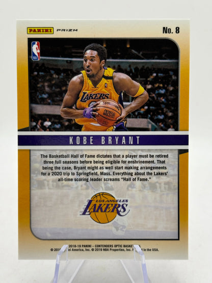 2018-19 Panini Contenders Optic Hall of Fame Silver Prizm Kobe Bryant FRENLY BRICKS - Open 7 Days