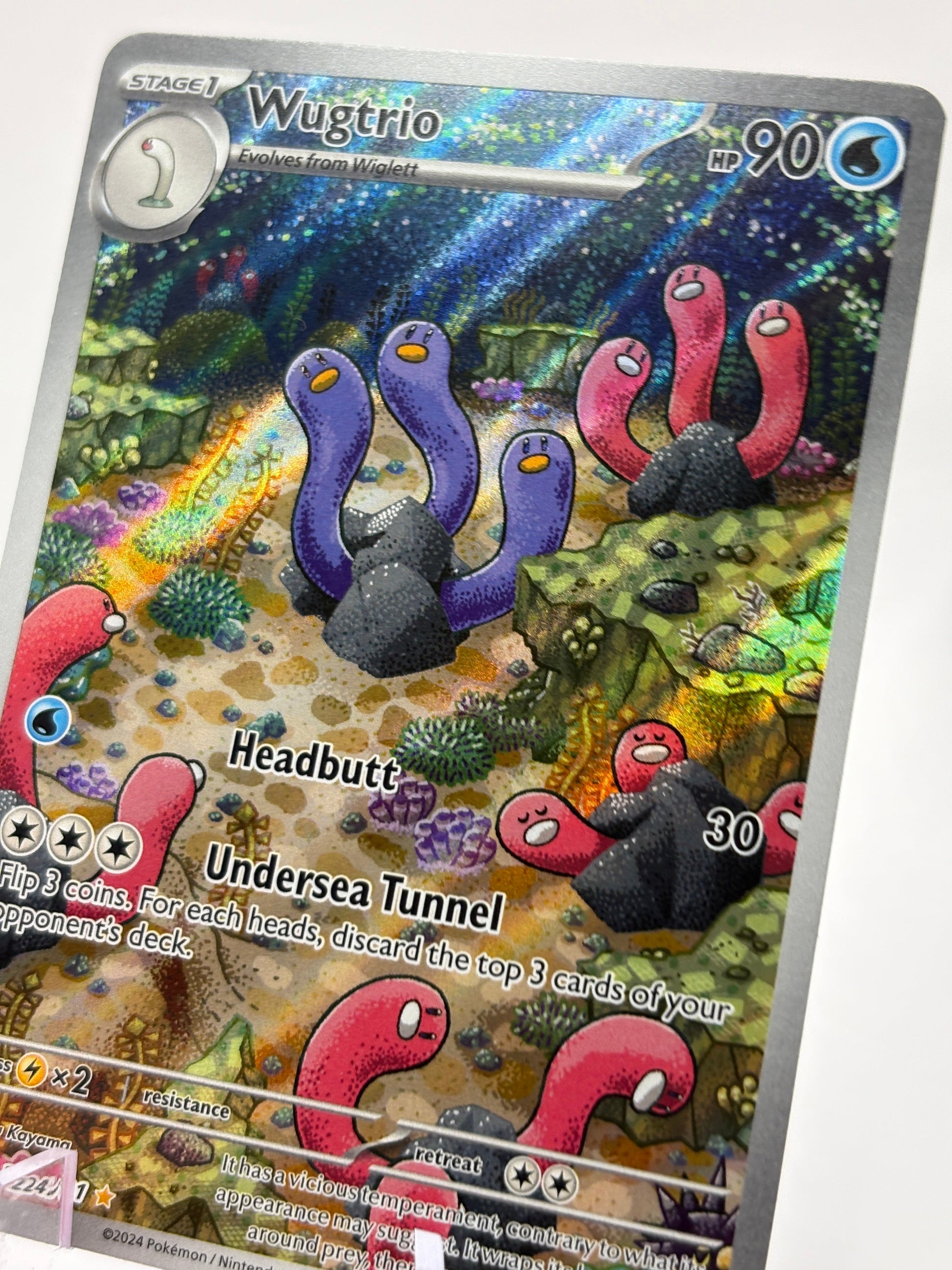 Pokemon TCG Paldaen Fates - Wugtrio 224/091 Illustration Rare NM FRENLY BRICKS - Open 7 Days