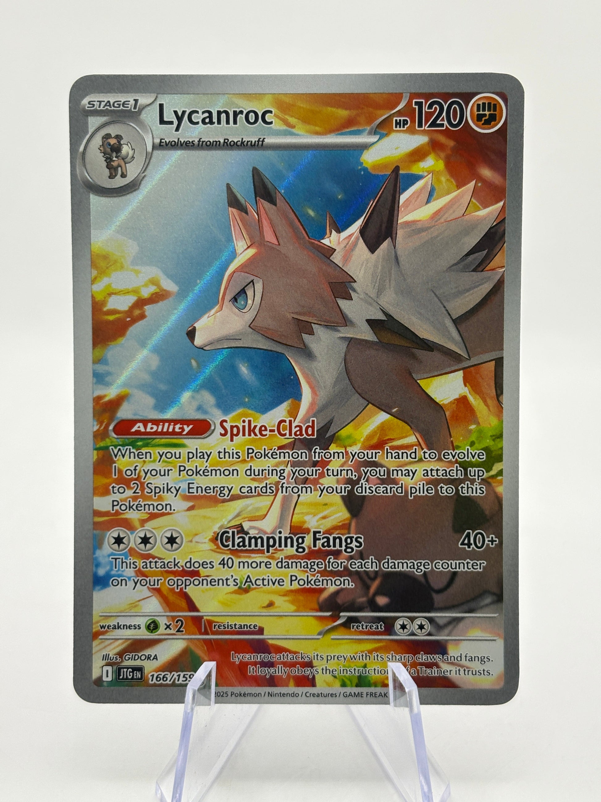 Pokemon TCG Journey Together - Lycanroc 166/159 LP Illustration Rare FRENLY BRICKS - Open 7 Days