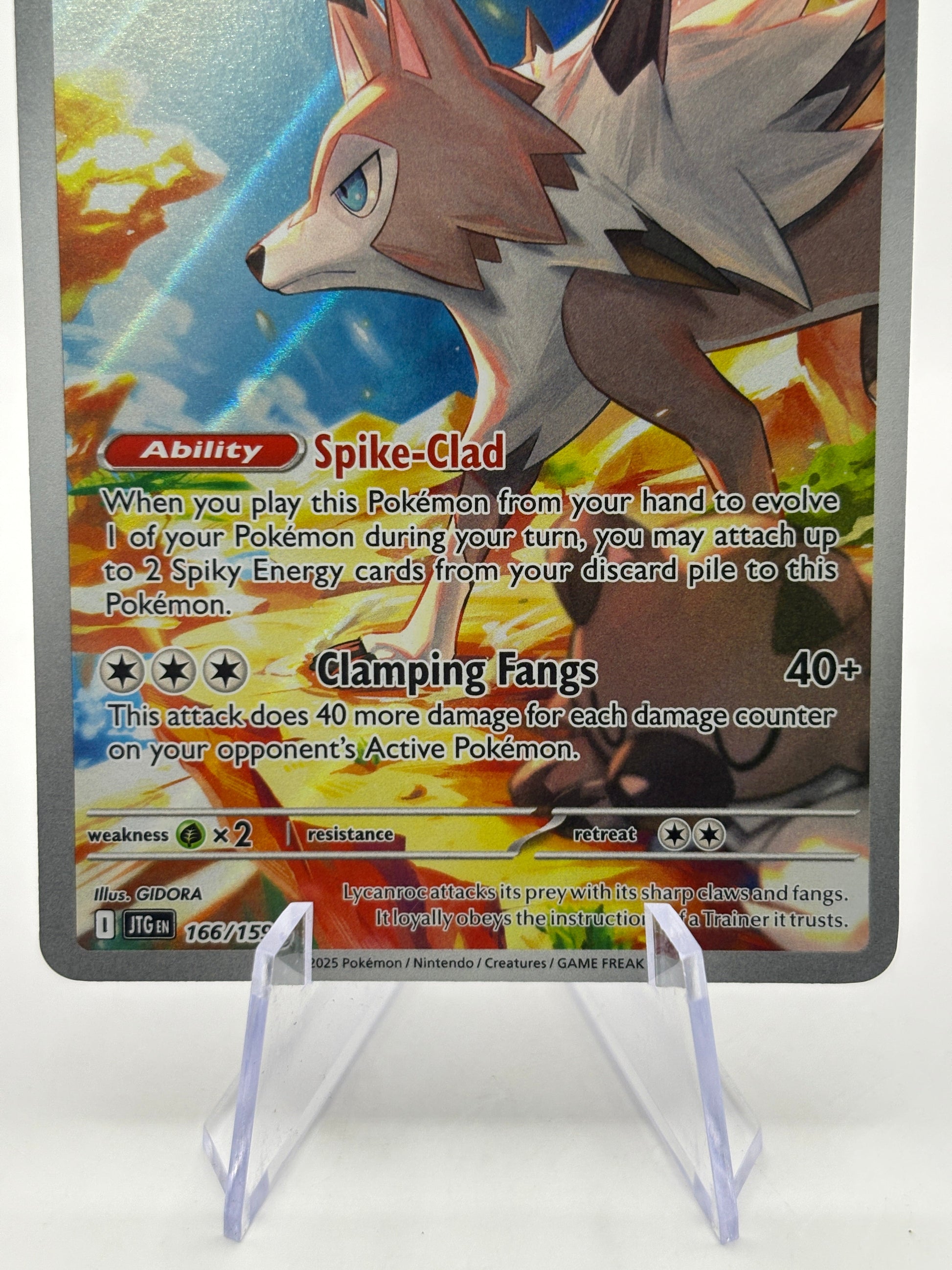 Pokemon TCG Journey Together - Lycanroc 166/159 LP Illustration Rare FRENLY BRICKS - Open 7 Days