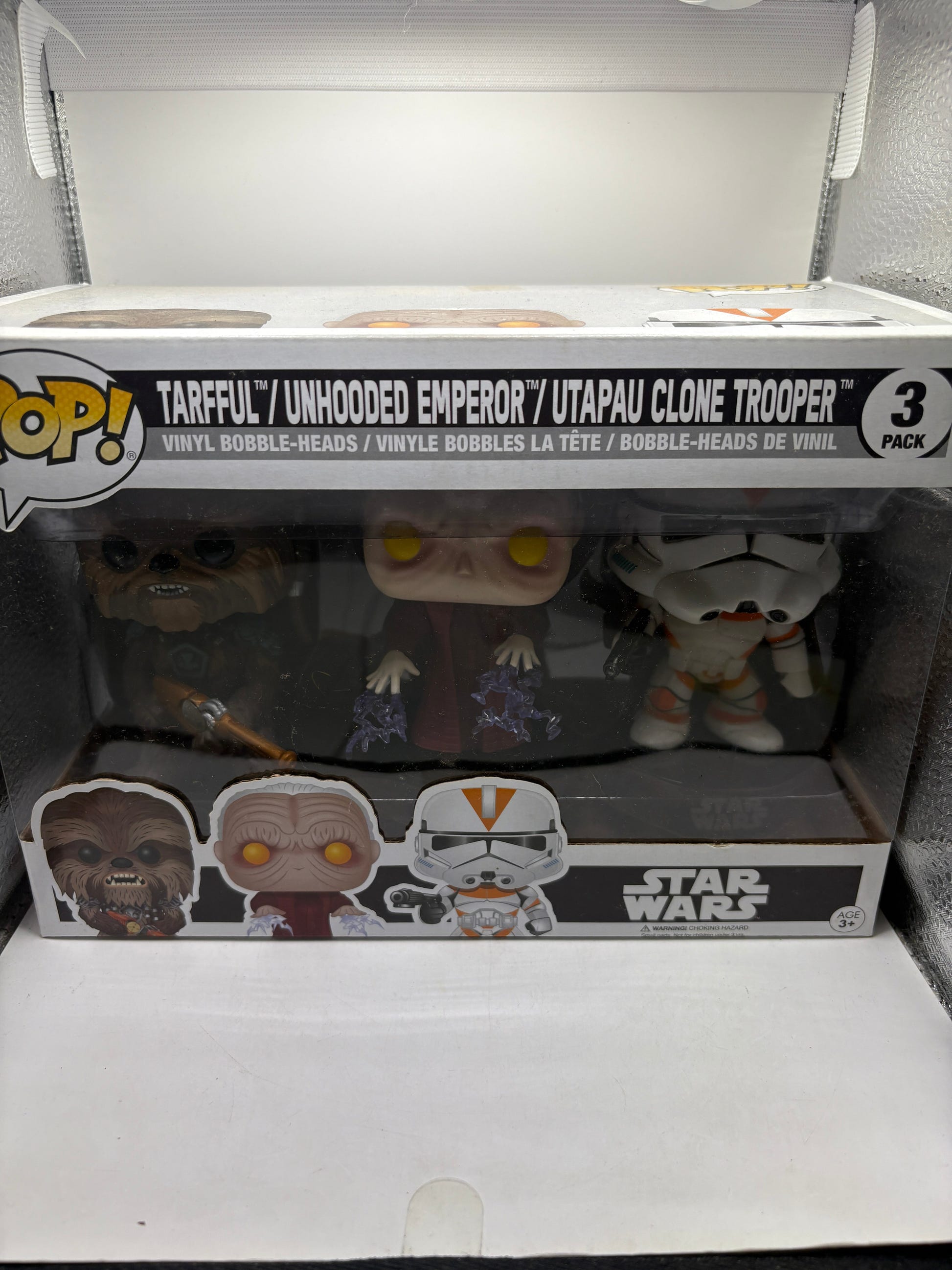 Funko POP! Star Wars 3-Pack Tarfful Unhooded Emperor Utapau Clone Trooper image 1