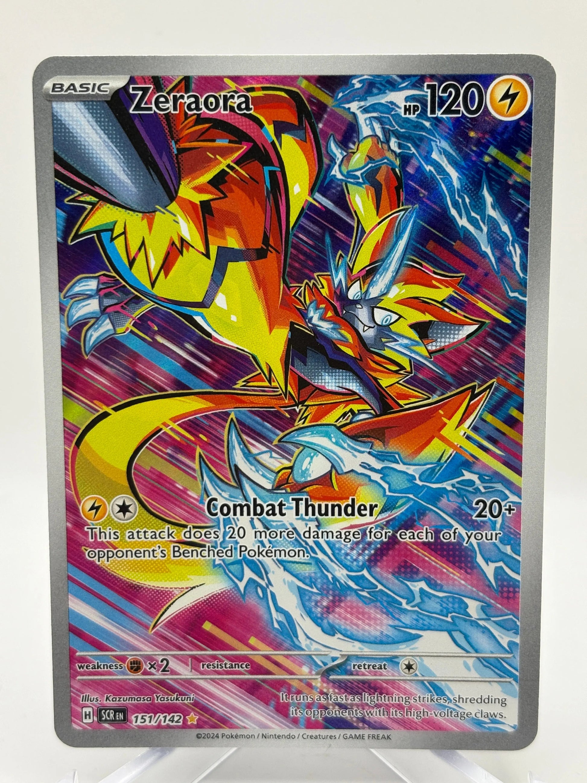 Pokemon TCG Stellar Crown - Zeraora 151/142 Art Rare LP FRENLY BRICKS - Open 7 Days