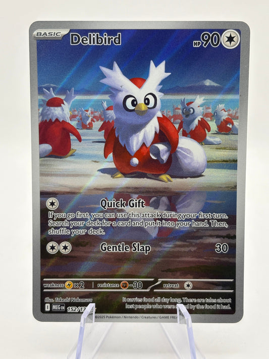 Pokemon TCG Mega Evolution- Delibird 152/132 Illustration Rare Nm FRENLY BRICKS - Open 7 Days