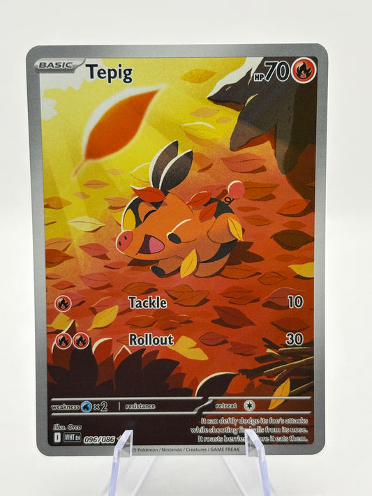 Pokemon TCG White Flare - Tepig 096/086 Illustration Rare NM FRENLY BRICKS - Open 7 Days