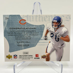 2008 SP Authentic Football #214 Craig Steltz Auto /1199 Rookie On Card FRENLY BRICKS - Open 7 Days