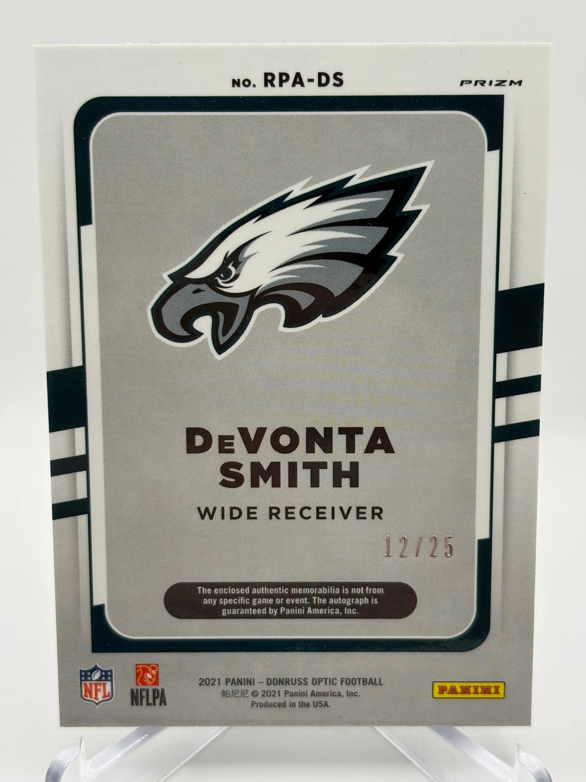 2021 Panini Donruss Optic #RPA-DS Devonta Smith /25 RPA Rookie Auto Silver FRENLY BRICKS - Open 7 Days