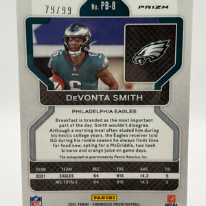 2021 Panini Chronicles Prizm #PB-8 Devonta Smith Black Red Auto /99 Rookie FRENLY BRICKS - Open 7 Days