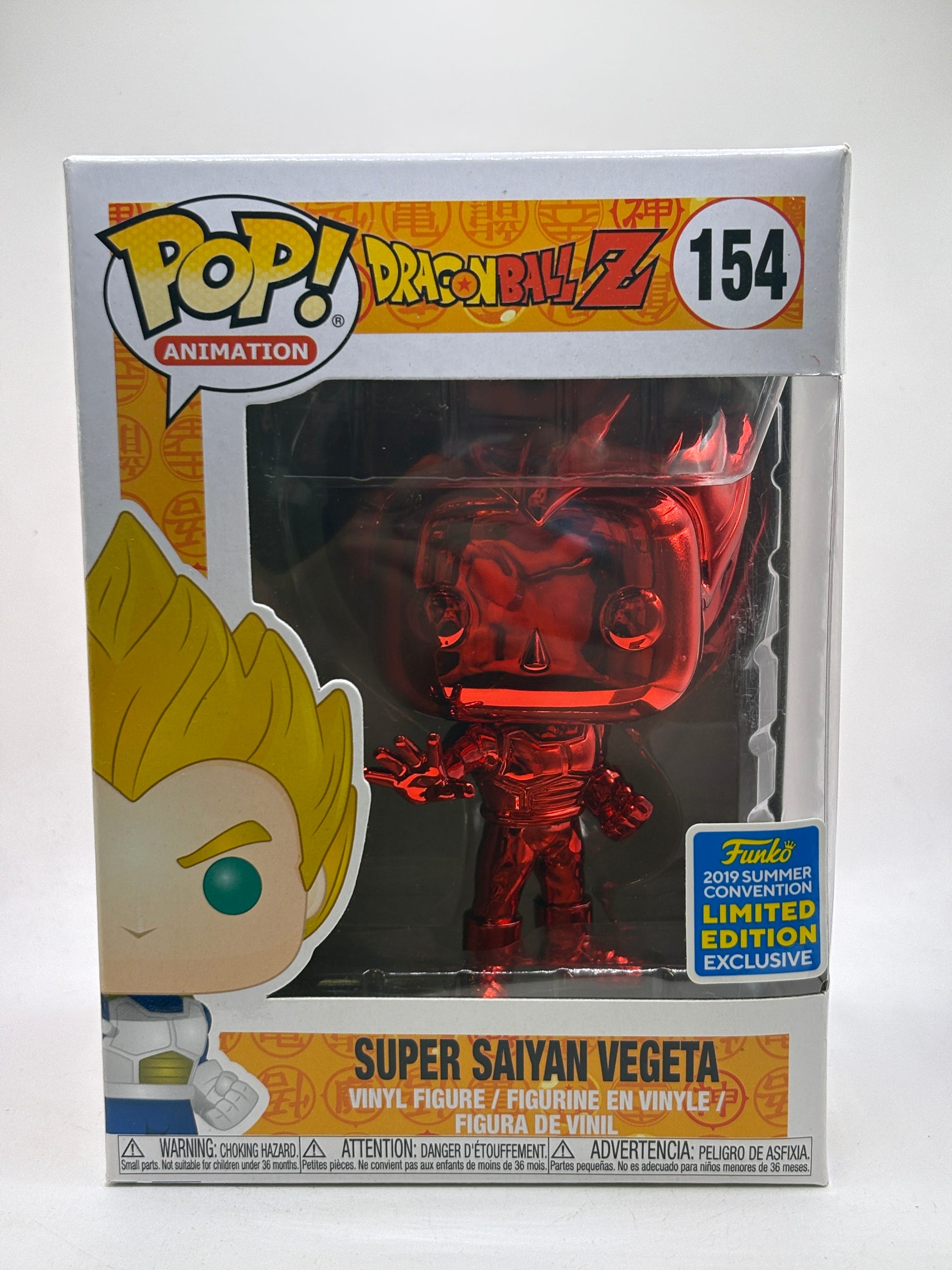 Funko POP! Animation Dragon Ball Z #154 Super Saiyan Vegeta 2019 Summer Red Chrome image 1