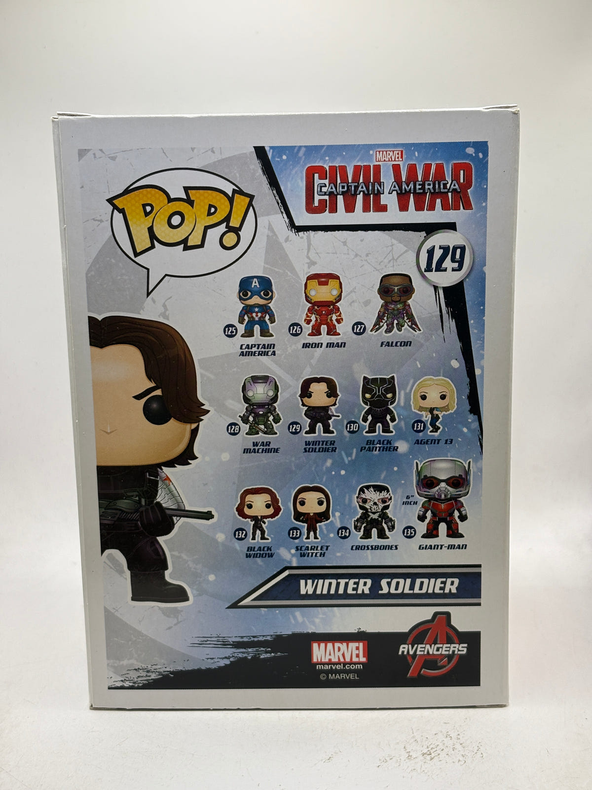 Funko POP! Marvel Civil War #129 Winter Soldier Vinyl Bobble Head image 3
