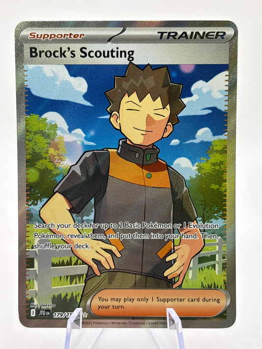 Pokemon TCG Journey Together - Brock’s Scouting 179/159 Illustration Rare NM FRENLY BRICKS - Open 7 Days