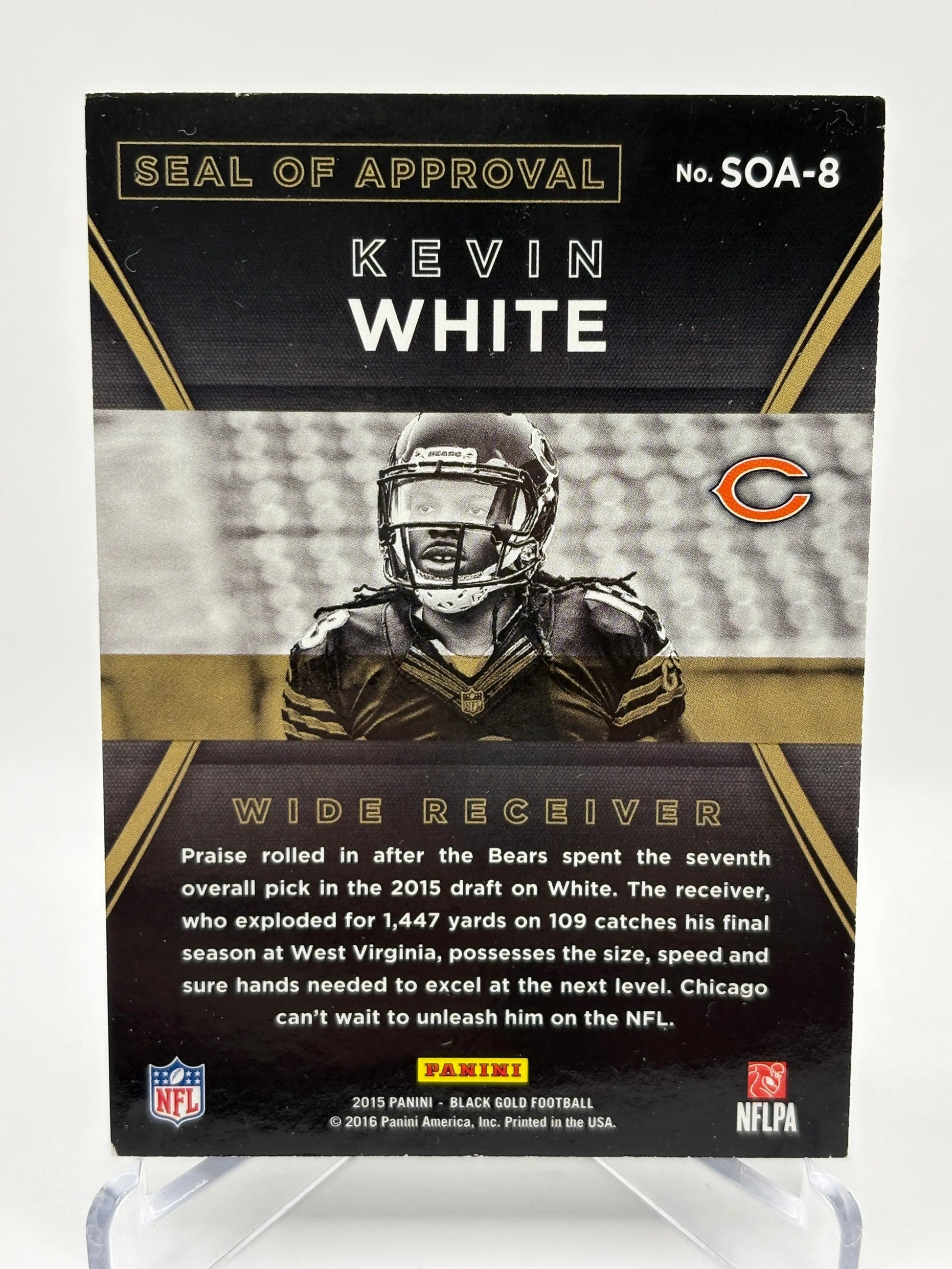 2015 Panini Black Gold #SOA-8 Kevin White /49 Rookie Seal of Approval FRENLY BRICKS - Open 7 Days