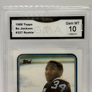 1988 Topps NFL #327 Bo Jackson Rookie Raiders GMA 10 Gem Mint FRENLY BRICKS - Open 7 Days