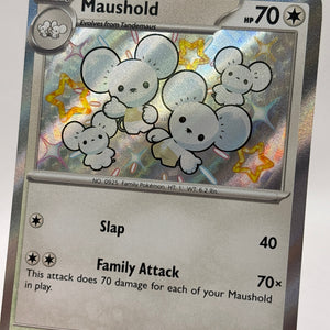 Pokemon TCG Paldean Fates - Maushold 210/091 Shiny Secret Rare Nm FRENLY BRICKS - Open 7 Days