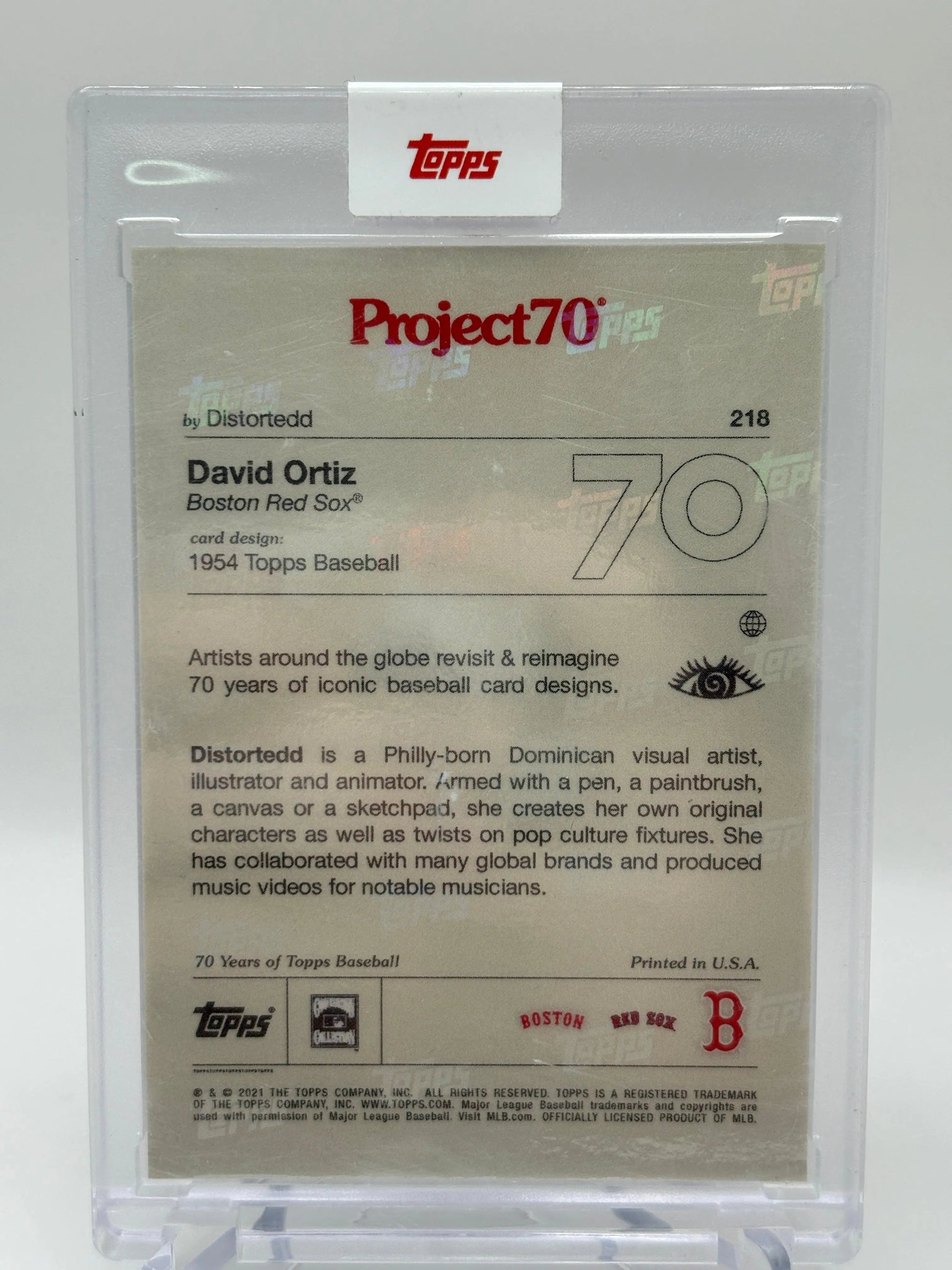 2021 Topps Project70 #218 David Ortiz By Distortedd 1954 Topps Baseball FRENLY BRICKS - Open 7 Days