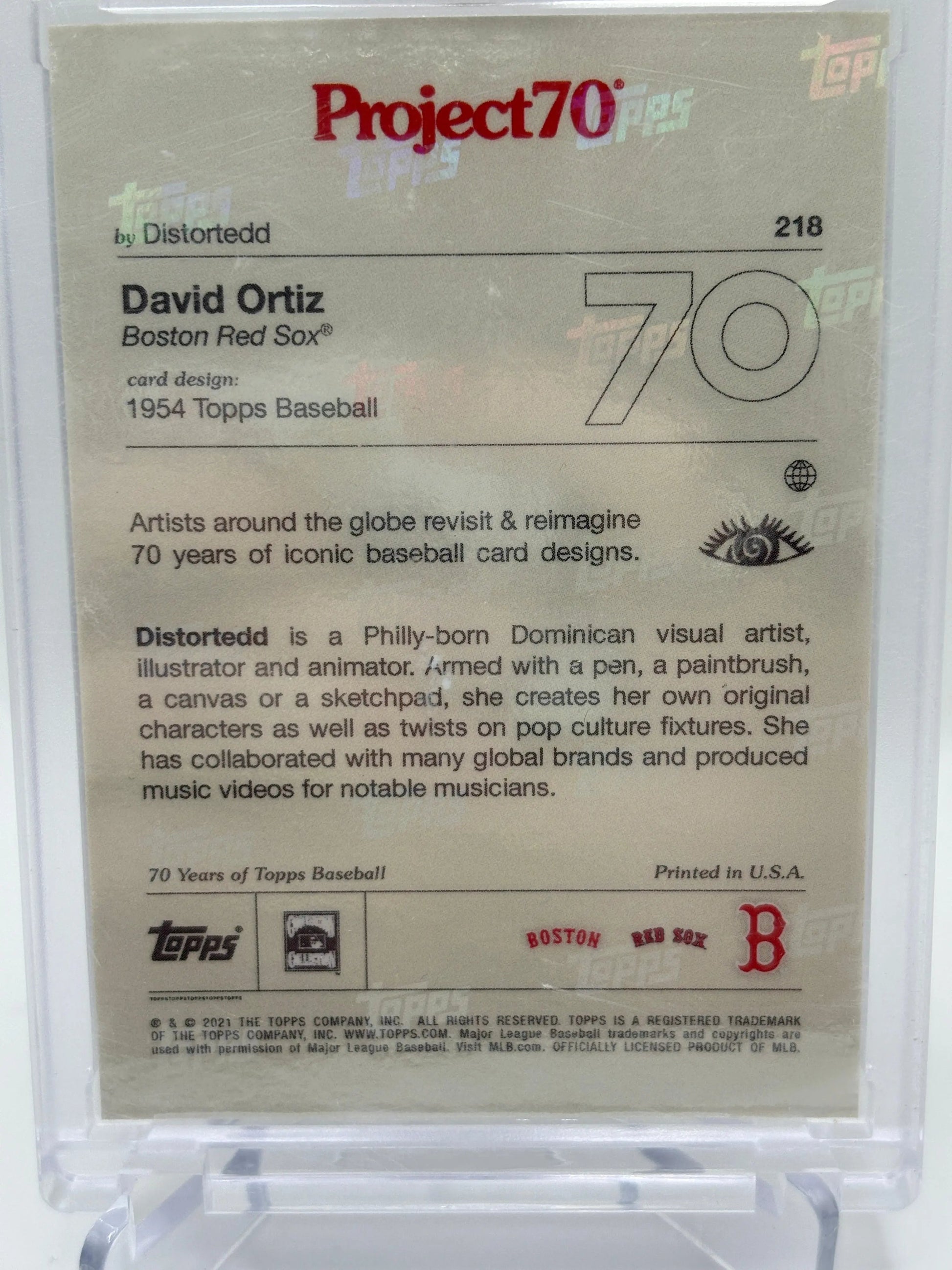 2021 Topps Project70 #218 David Ortiz By Distortedd 1954 Topps Baseball FRENLY BRICKS - Open 7 Days
