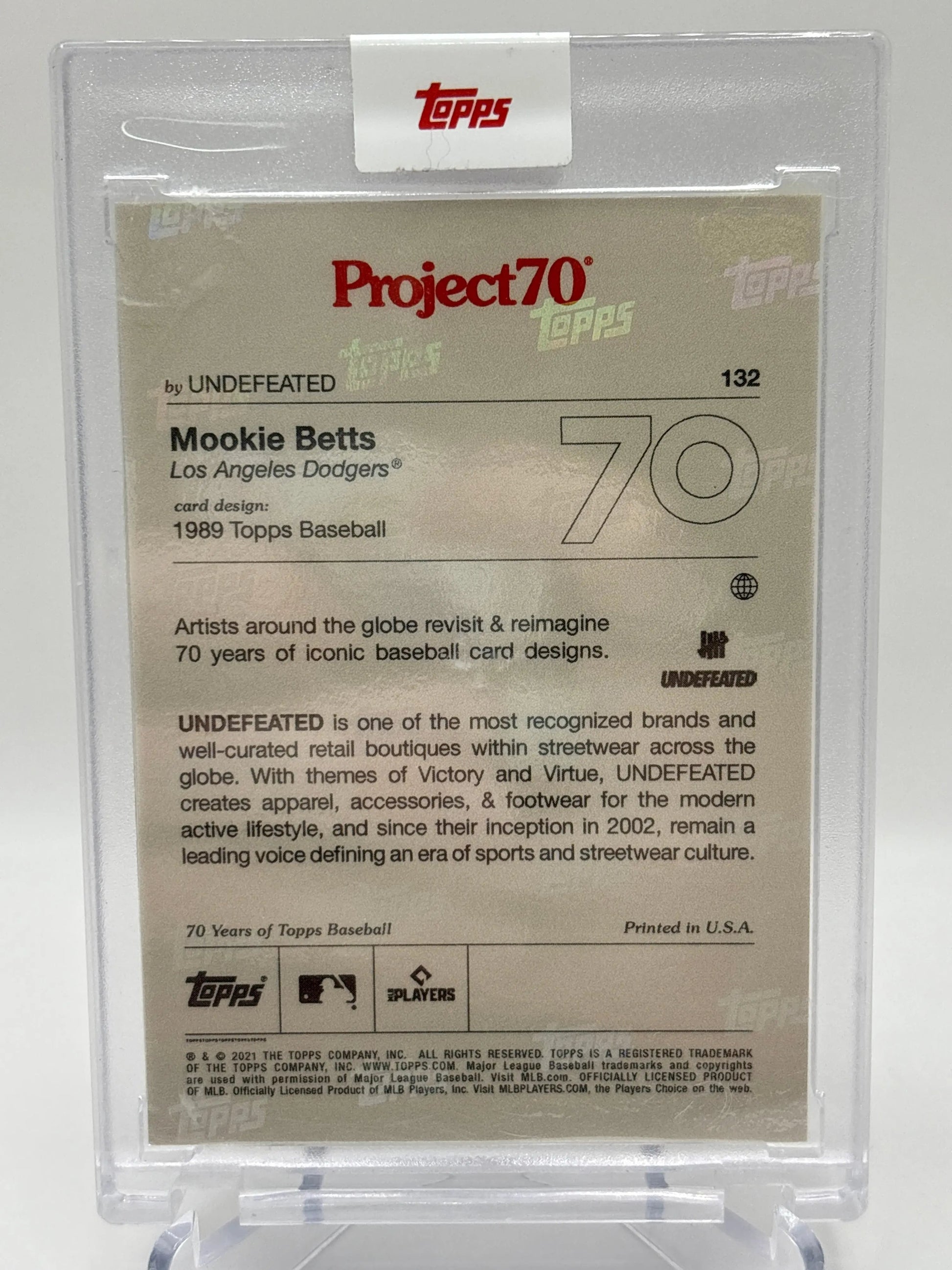 2021 Topps Project70 #132 1989 Topps Baseball Mookie Betts by Undefeated FRENLY BRICKS - Open 7 Days