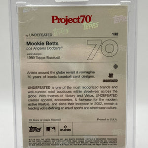 2021 Topps Project70 #132 1989 Topps Baseball Mookie Betts by Undefeated FRENLY BRICKS - Open 7 Days