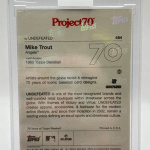 2021 Topps Project70 #464 1960 Topps Baseball Mike Trout By Undefeated FRENLY BRICKS - Open 7 Days
