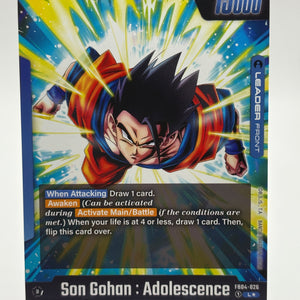Dragon Ball Fusion World TCG - Son Gohan : Adolescence FB04-026 Leader Alt FRENLY BRICKS - Open 7 Days