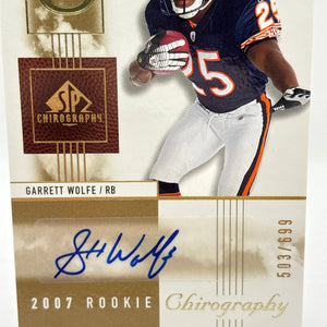 2007 SP Chirography Football #121 Garrett Wolfe Auto /699 FRENLY BRICKS - Open 7 Days