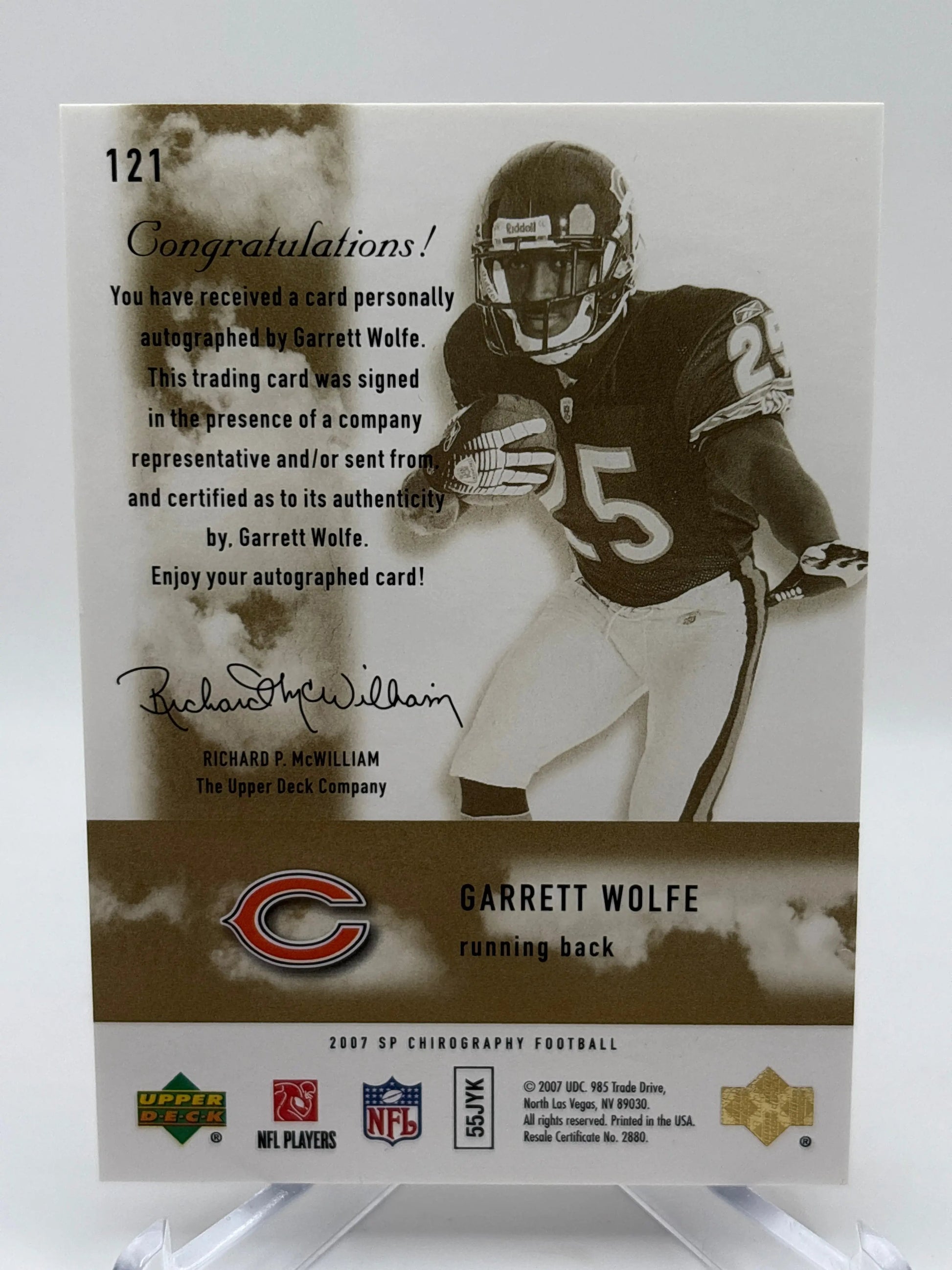 2007 SP Chirography Football #121 Garrett Wolfe Auto /699 FRENLY BRICKS - Open 7 Days