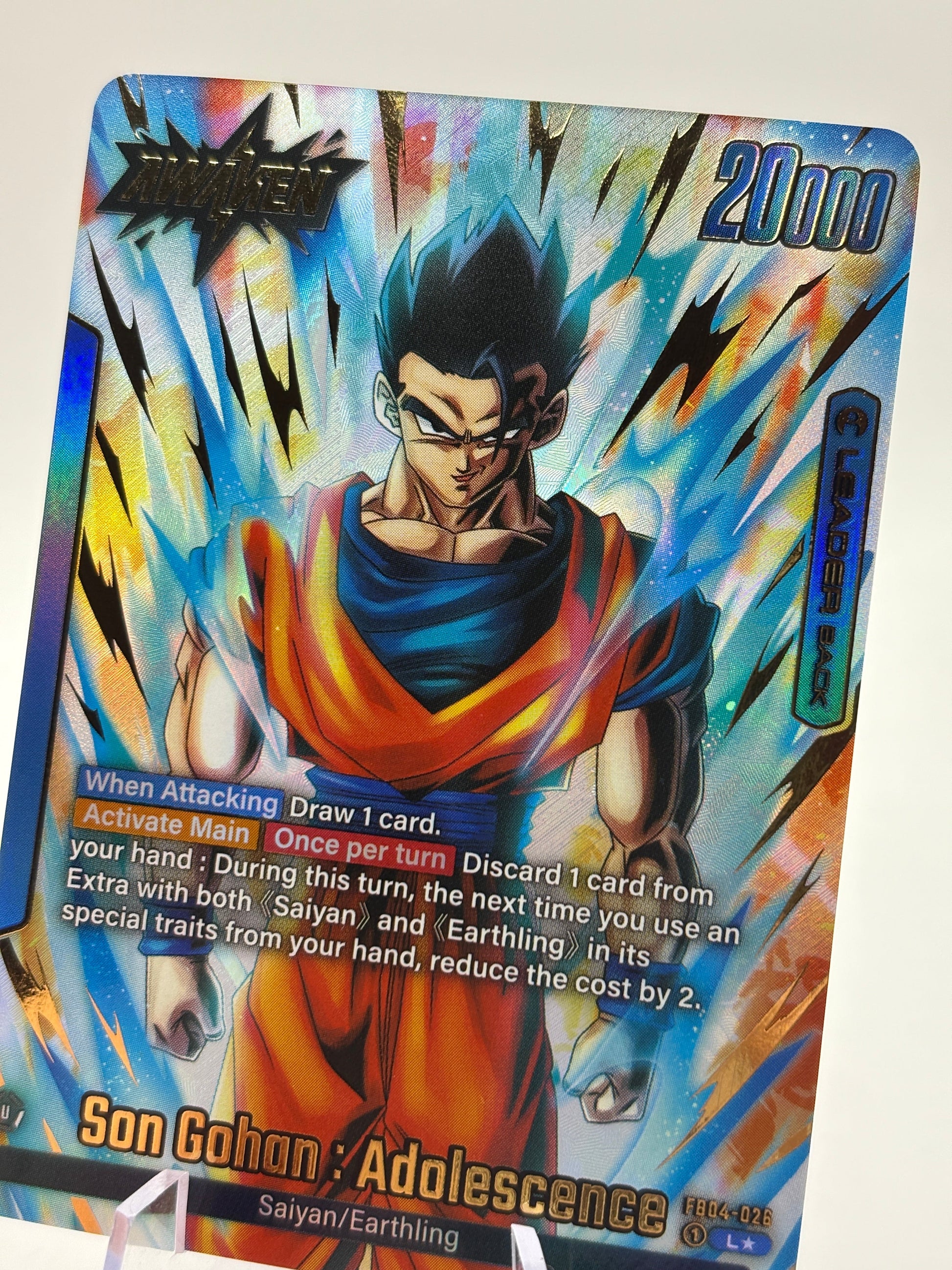Dragon Ball Fusion World TCG - Son Gohan : Adolescence FB04-026 Leader Alt FRENLY BRICKS - Open 7 Days