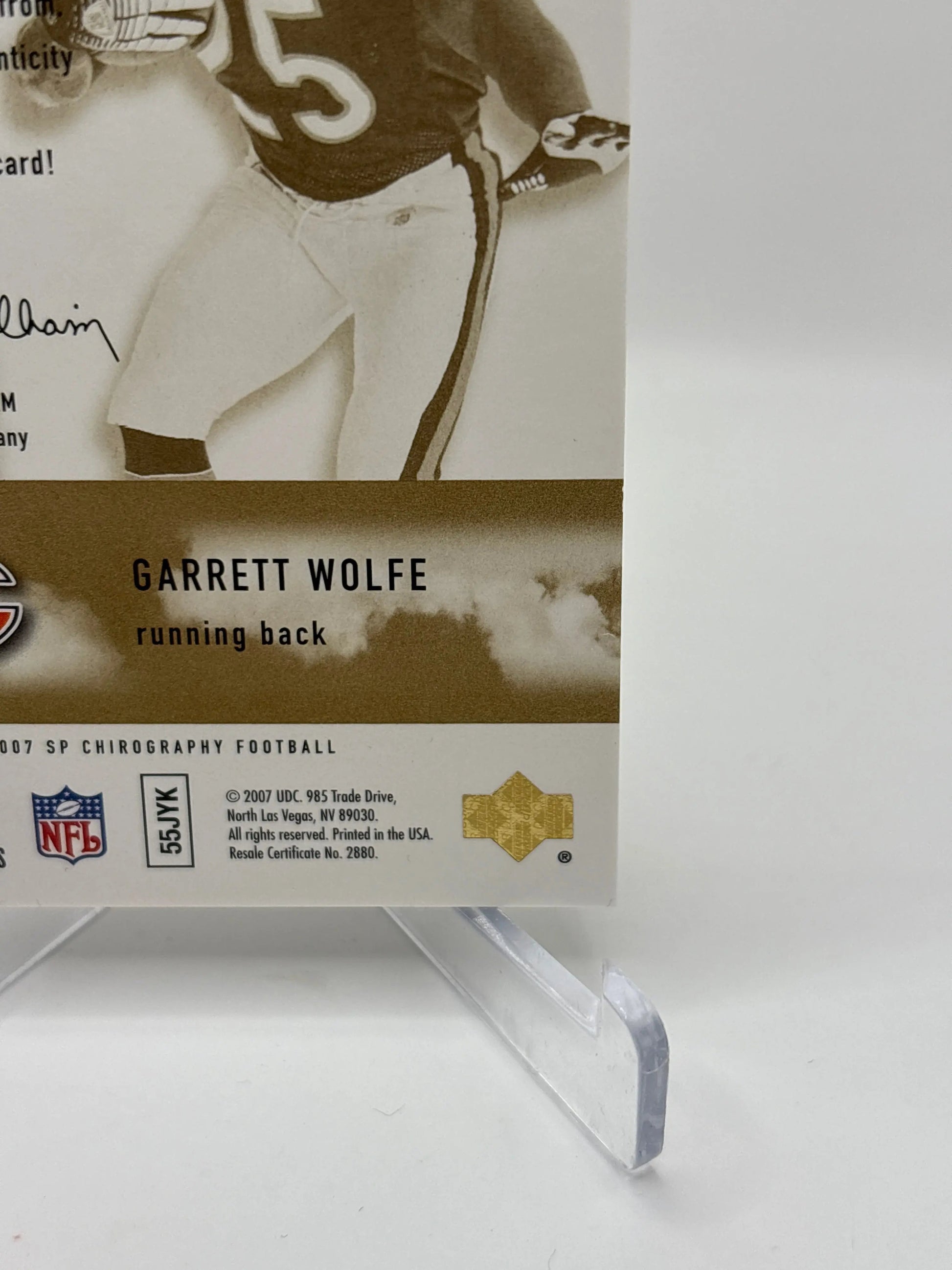 2007 SP Chirography Football #121 Garrett Wolfe Auto /699 FRENLY BRICKS - Open 7 Days