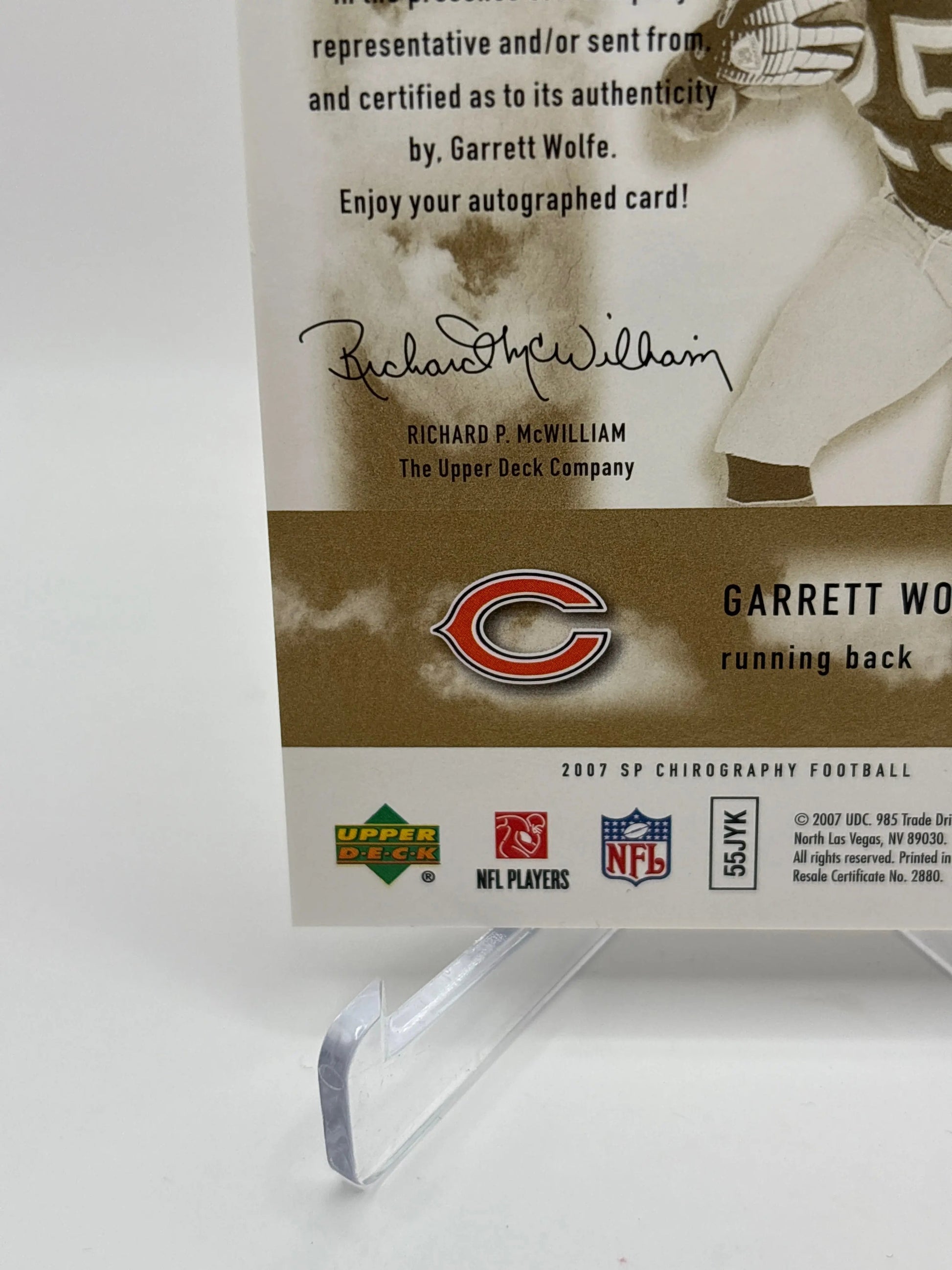 2007 SP Chirography Football #121 Garrett Wolfe Auto /699 FRENLY BRICKS - Open 7 Days