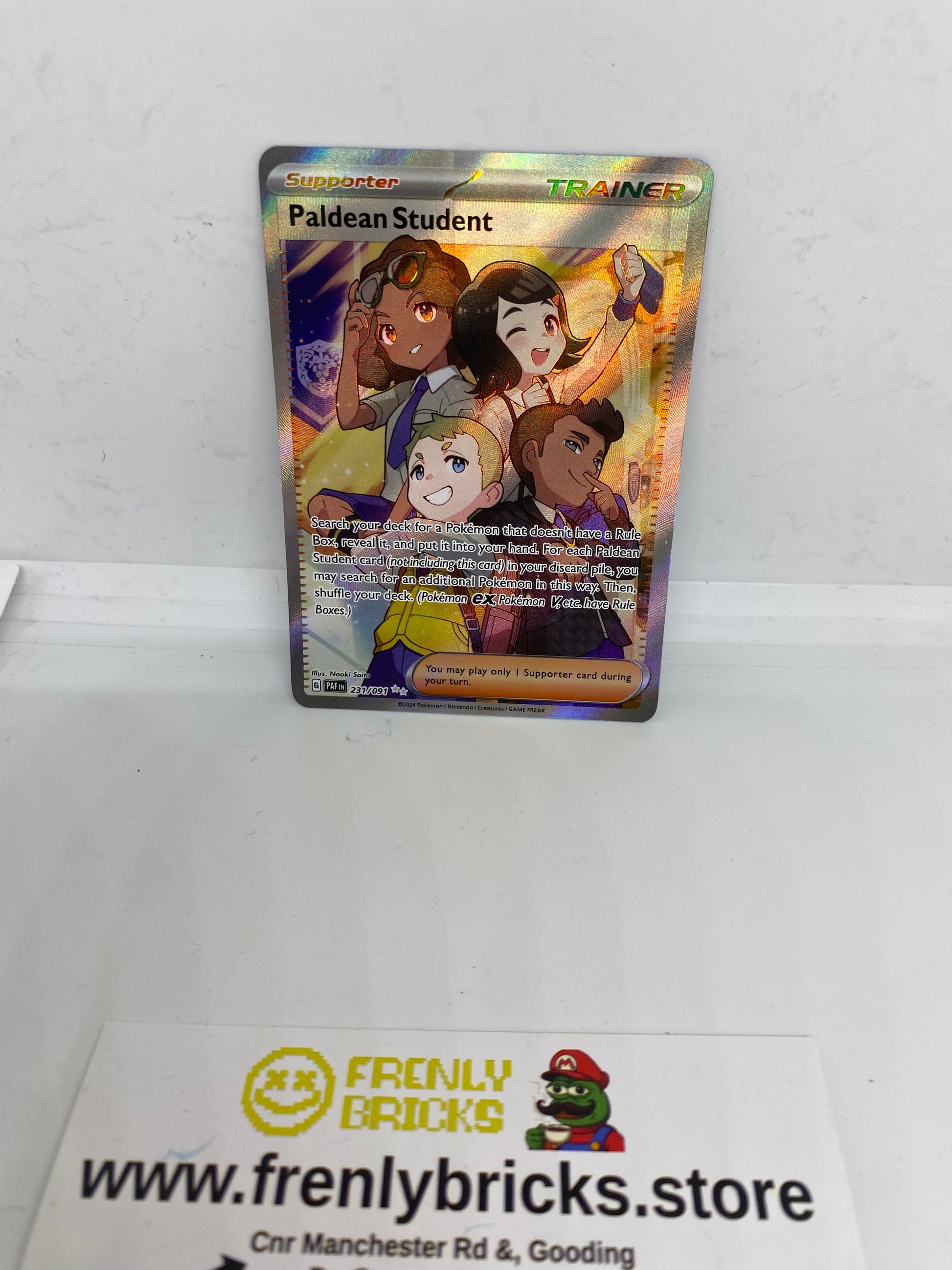 Paldean Student 231/091 - Paldea Fates -Full Art Rare (LP) FRENLY BRICKS - Open 7 Days