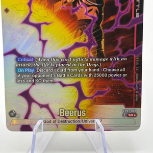 Dragon Ball Fusion World TCG - Beerus FB01-023 SR Alternate Art NM FRENLY BRICKS - Open 7 Days