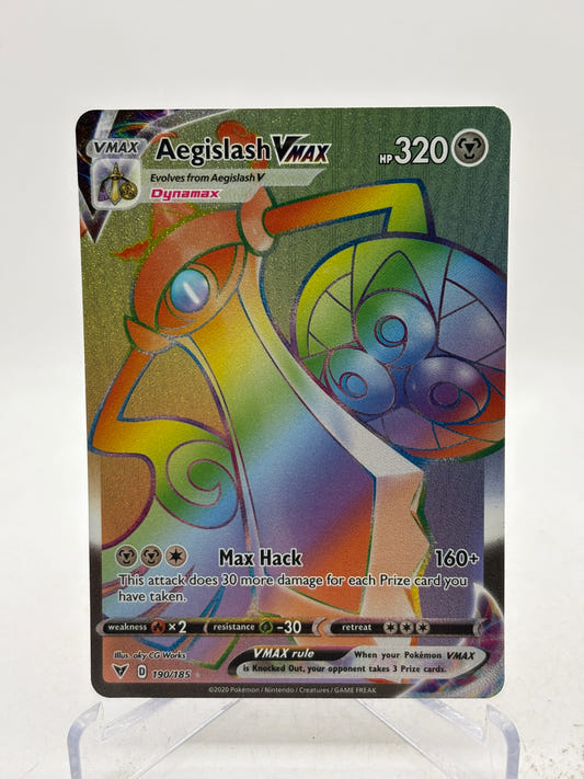 Pokemom TCG Vivid Voltage - Aegislash Vmax 190/185 Full Art Rainbow NM