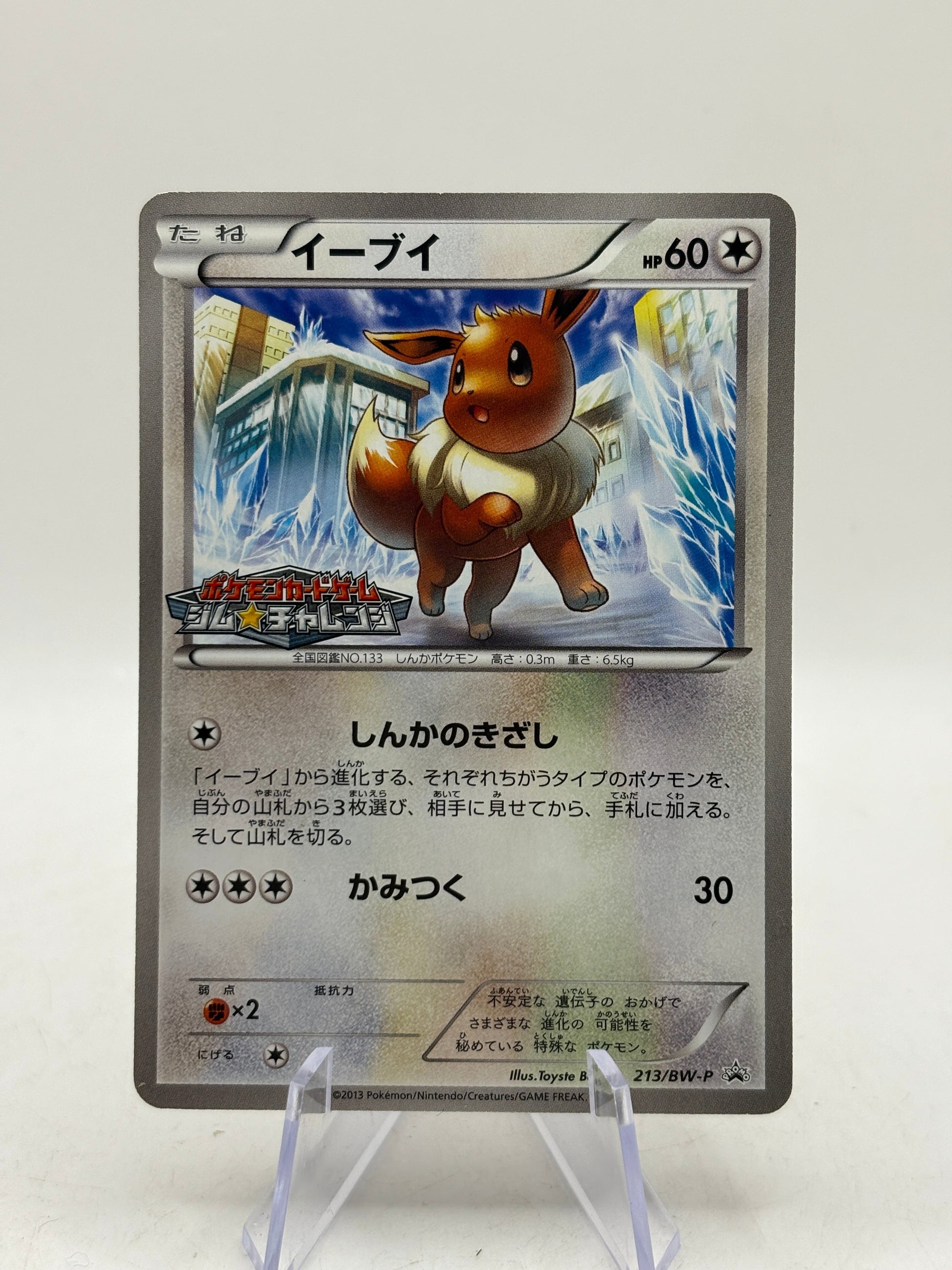 Pokemon TCG Japanese BW Promo - Eevee 213/BW-P Gym Challenge Stamp Lp FRENLY BRICKS - Open 7 Days