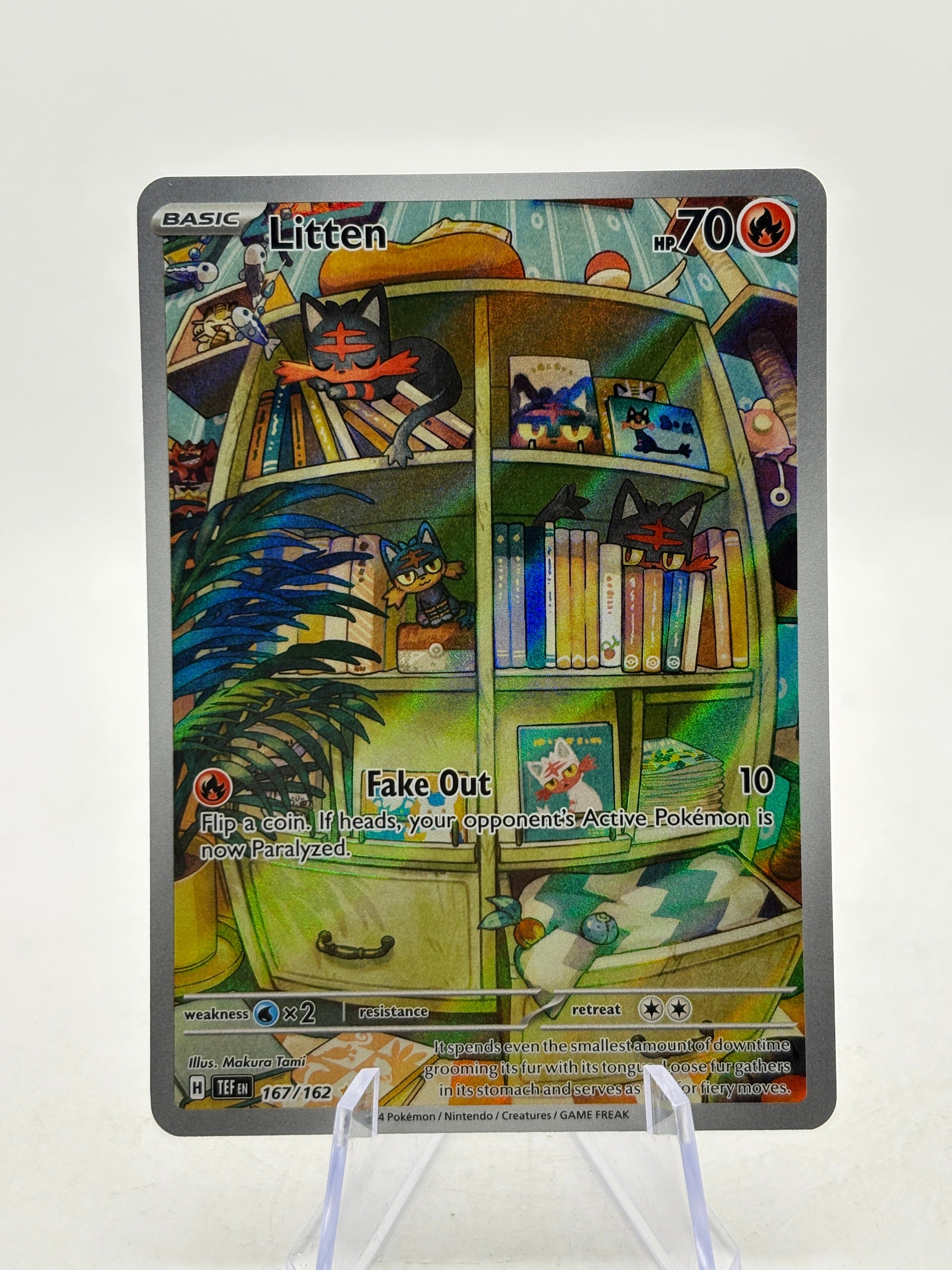 Pokemon TCG Temporal Forces - Litten 167/162 Illustration Rare NM FRENLY BRICKS - Open 7 Days
