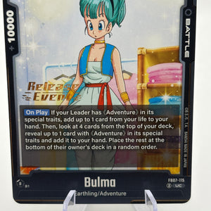 Dragon Ball Super Fusion World - Bulma FB07-115 Release Event Stamp NM FRENLY BRICKS - Open 7 Days