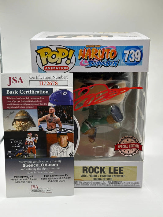 Funko POP! Animation Naruto Shippuden #739 Rock Lee SE Signed JSA Certified FRENLY BRICKS - Open 7 Days