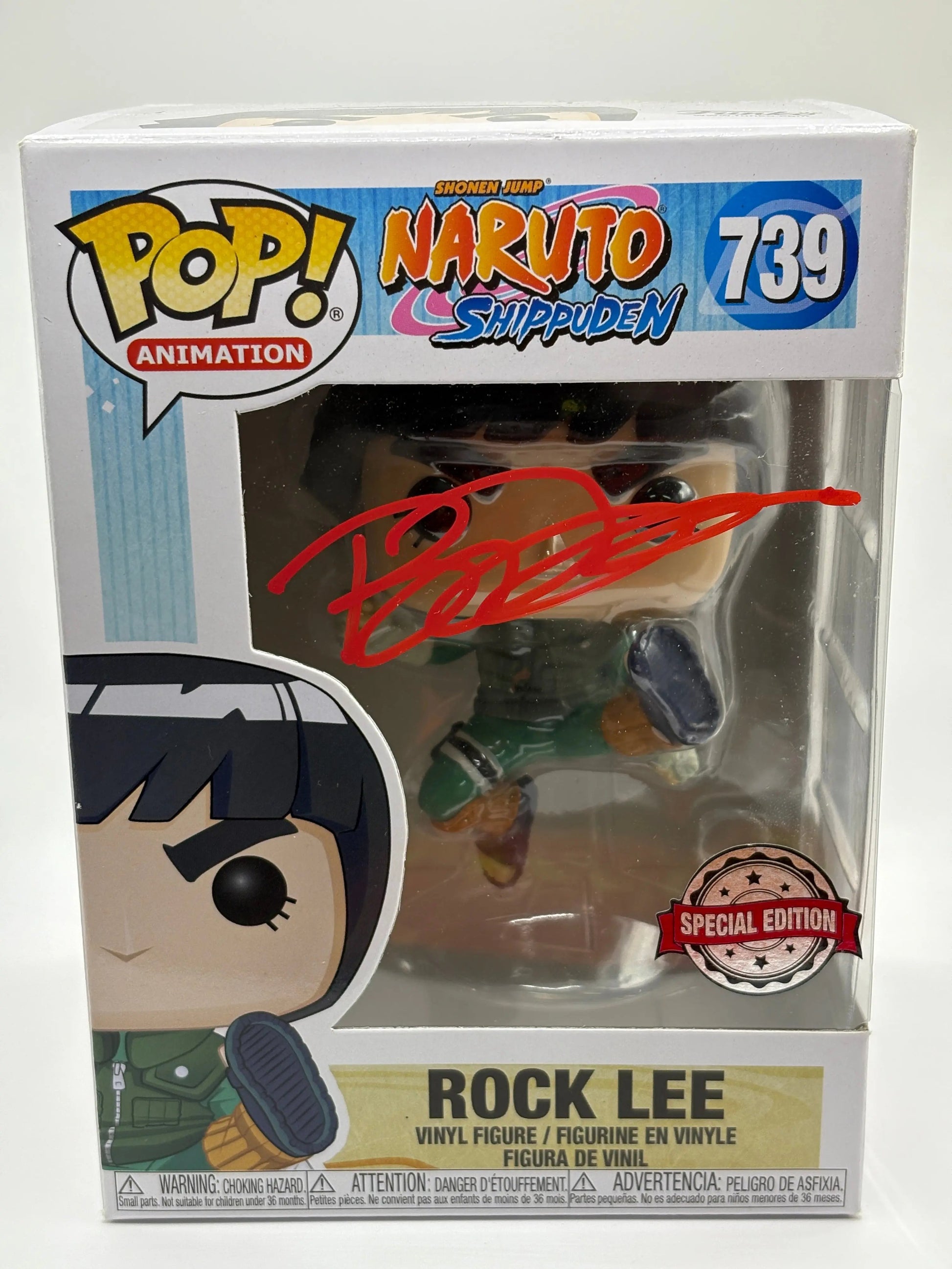 Funko POP! Animation Naruto Shippuden #739 Rock Lee SE Signed JSA Certified FRENLY BRICKS - Open 7 Days
